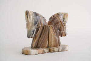 Marble Horse Bookends