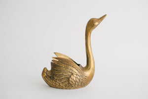Brass Swan Planter