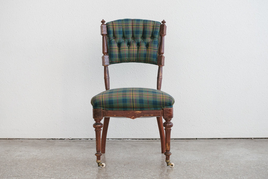 Plaid Eastlake Chair