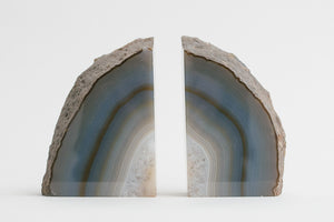 Blue Agate Bookends