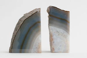 Blue Agate Bookends
