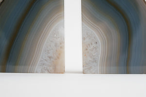 Blue Agate Bookends