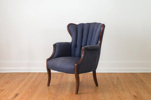 Silk Channel Back Wing Chair