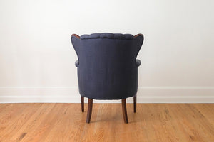 Silk Channel Back Wing Chair