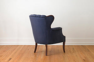 Silk Channel Back Wing Chair