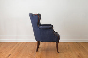 Silk Channel Back Wing Chair