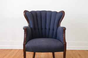 Silk Channel Back Wing Chair