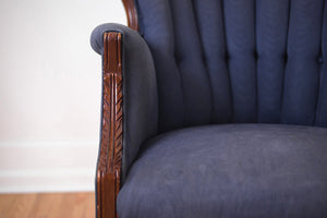 Silk Channel Back Wing Chair