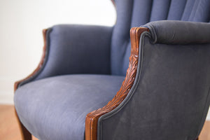 Silk Channel Back Wing Chair