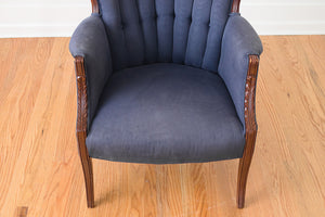 Silk Channel Back Wing Chair