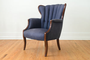 Silk Channel Back Wing Chair