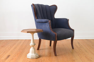 Silk Channel Back Wing Chair