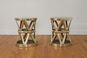 Vintage Brass Side Tables