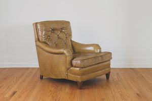 Distressed Leather Club Chair