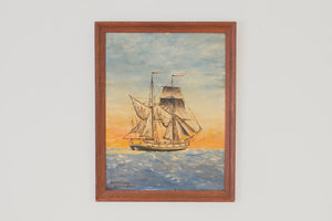 MCM Nautical Oil Painting
