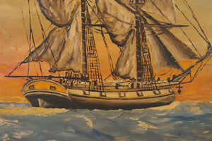 MCM Nautical Oil Painting