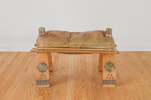 Vintage Leather Saddle Ottoman