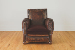 Antique French Leather Chair