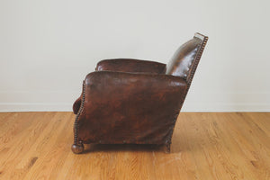Antique French Leather Chair
