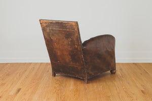 Antique French Leather Chair