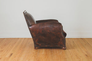 Antique French Leather Chair