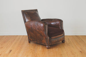 Antique French Leather Chair