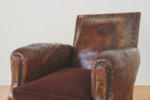 Antique French Leather Chair