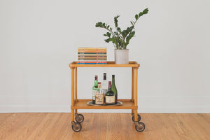MCM Wood Bar Cart