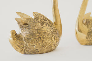 Vintage Brass Swan Planters