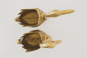 Vintage Brass Swan Planters