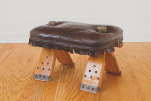 Vintage Leather Saddle Stool