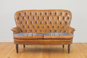 Antique Leather Settee
