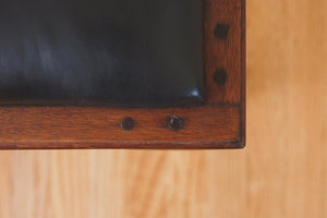 Black Leather Vanity Stool