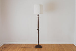 Carved Oak Floor Lamp