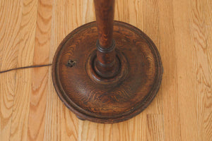 Carved Oak Floor Lamp