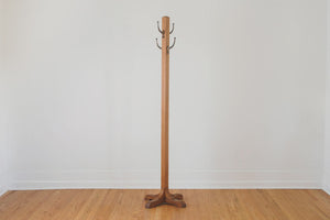 Oak & Brass Coat Rack