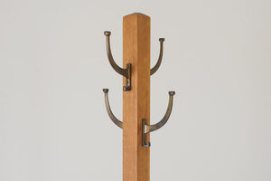 Oak & Brass Coat Rack