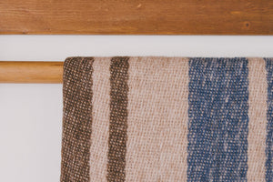 Navy Stripe Wool Blanket