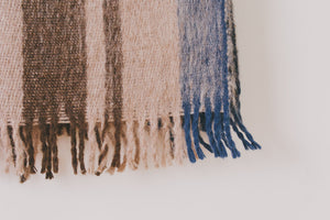 Navy Stripe Wool Blanket