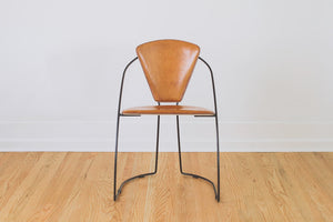 Minimalist Leather & Wire Chairs