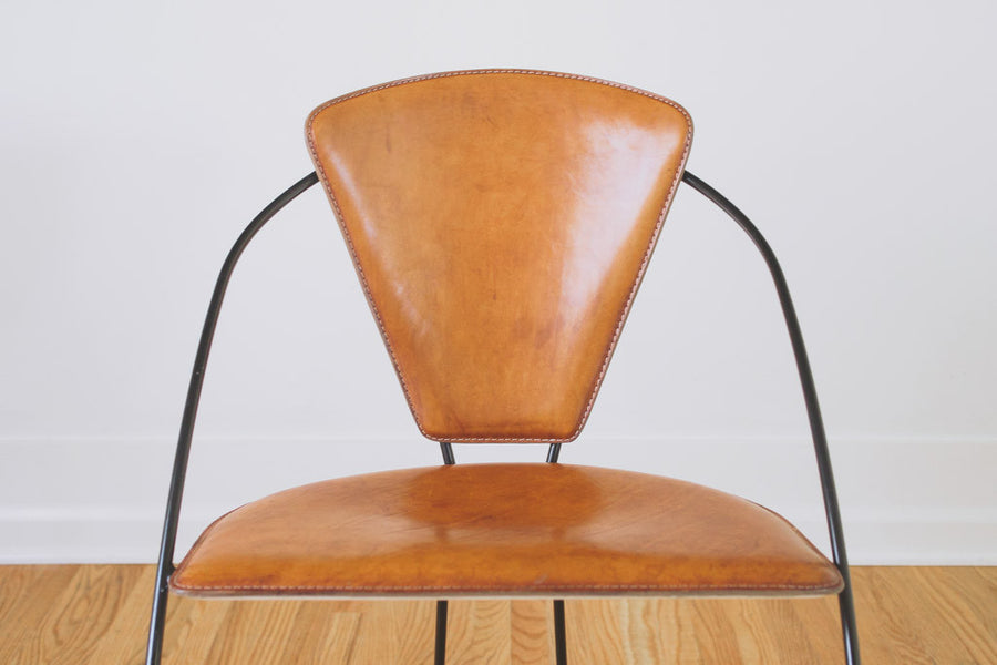 Minimalist Leather & Wire Chairs