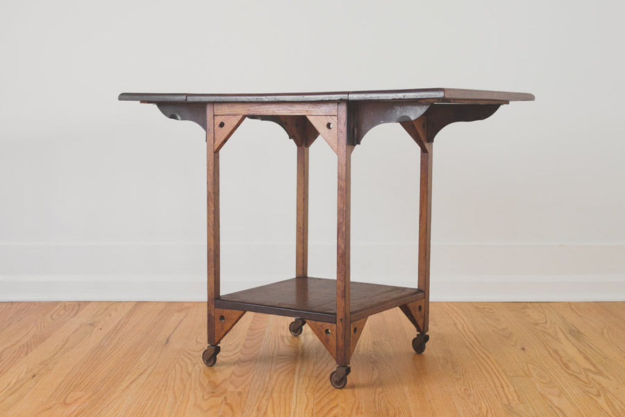Antique Wood Bar Cart