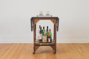 Antique Wood Bar Cart