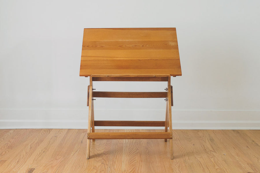 Vintage Oak Drafting Table
