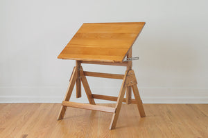 Vintage Oak Drafting Table