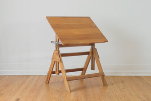 Vintage Oak Drafting Table