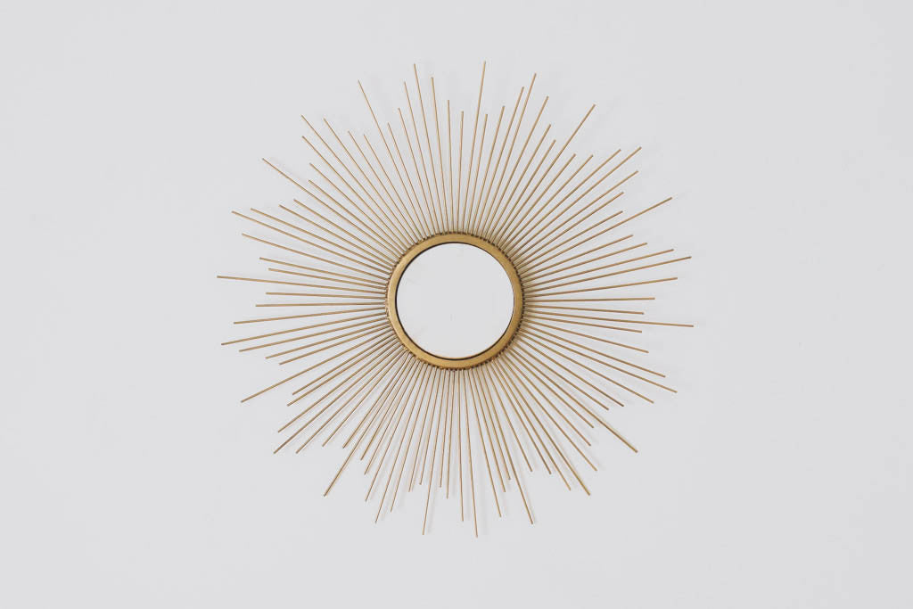 Vintage Brass Starburst Mirror