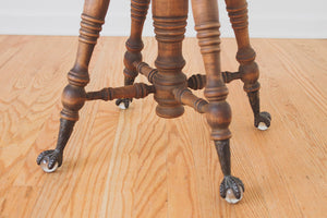 Vintage Clawfoot Piano Stool