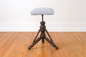 Ticking Stripe Piano Stool