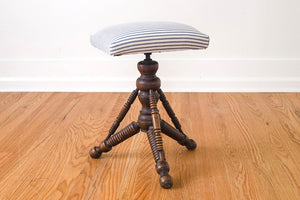 Ticking Stripe Piano Stool